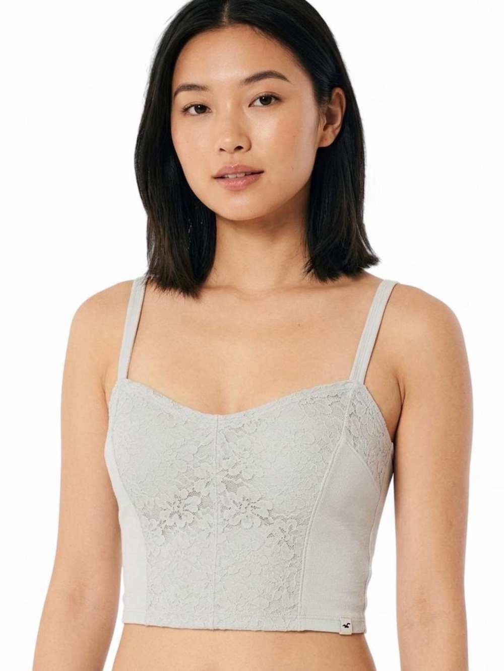 Hollister White Lace Corset Cami Top Coquette Fairycore Size XS